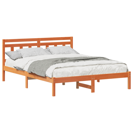vidaXL Bedframe Bruin 160 x 200 cm Massief grenenhout afbeelding3 - 1