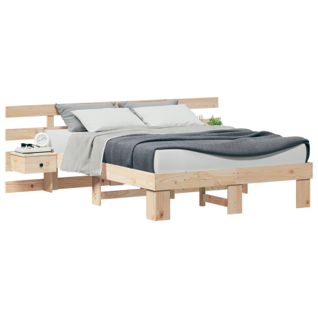 vidaXL Bedframe met lade Bruin 120 x 190 cm Massief grenenhout afbeelding3 - 1
