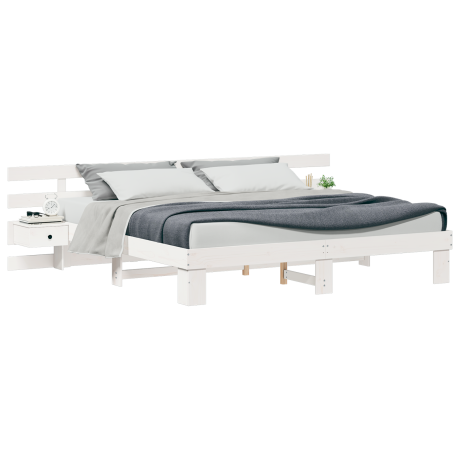 vidaXL Bedframe met lade Wit 180 x 200 cm Hout afbeelding3 - 1
