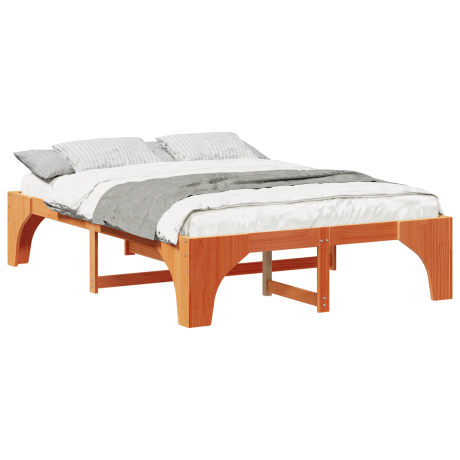 vidaXL Bedframe Bruin 160 x 200 cm Massief grenenhout afbeelding3 - 1