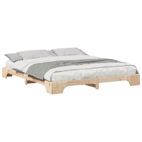vidaXL Bedframe met opslag Bruin 200 x 220 cm Massief grenenhout afbeelding3 - 1