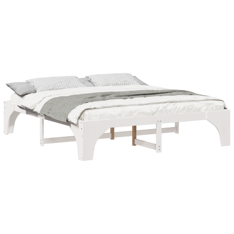 vidaXL Bedframe Wit 180 x 200 cm Massief grenenhout afbeelding3 - 1