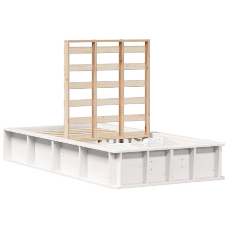vidaXL Bedframe met opslag Wit 90 x 200 cm Composiet hout afbeelding3 - 1