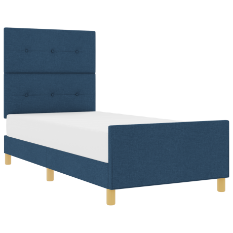 vidaXL Bedframe stof blauw 90x200 cm afbeelding3 - 1