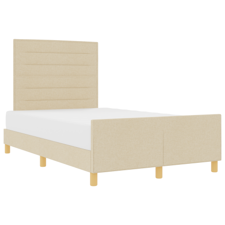 vidaXL Bedframe stof crèmekleurig 120x200 cm afbeelding3 - 1