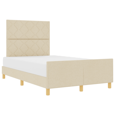 vidaXL Bedframe stof crèmekleurig 120x200 cm afbeelding3 - 1