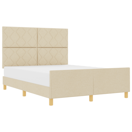 vidaXL Bedframe stof crèmekleurig 160x200 cm afbeelding3 - 1