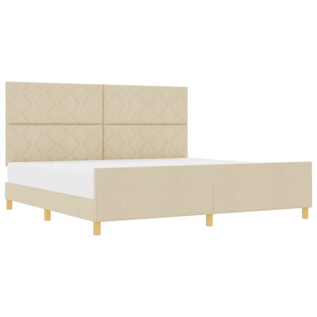 vidaXL Bedframe stof crèmekleurig 200x200 cm afbeelding3 - 1