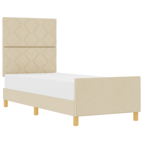 vidaXL Bedframe met hoofdeinde Crème 80 x 200 cm Stof afbeelding3 - 1