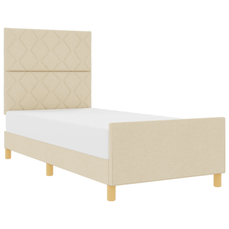 vidaXL Bedframe stof crèmekleurig 90x200 cm afbeelding3 - 1