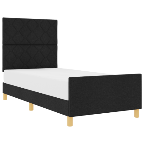 vidaXL Bedframe met hoofdeinde Zwart 100 x 200 cm Stof afbeelding3 - 1