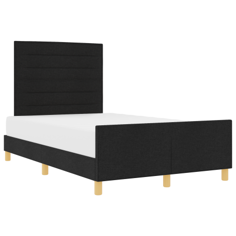 vidaXL Bedframe met hoofdeinde Zwart 120 x 200 cm Stof afbeelding3 - 1
