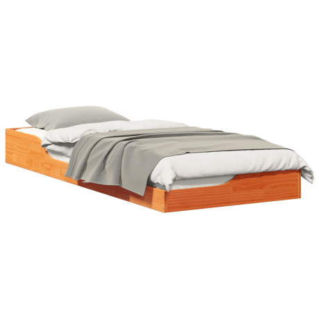 vidaXL Bedframe Wasbruin 100 x 220 cm Massief grenenhout afbeelding3 - 1