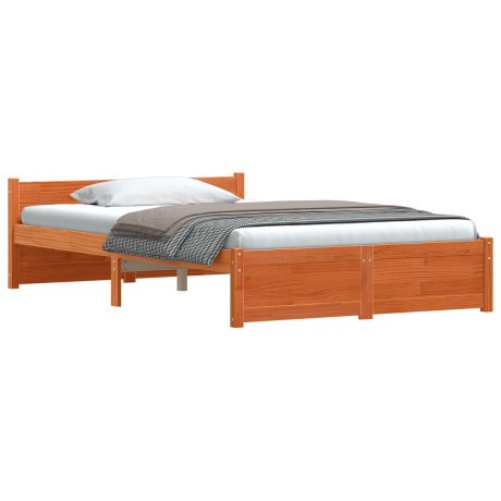 vidaXL Bedframe Wasbruin 195,5 x 125,5 x 51 cm Massief grenenhout afbeelding3 - 1