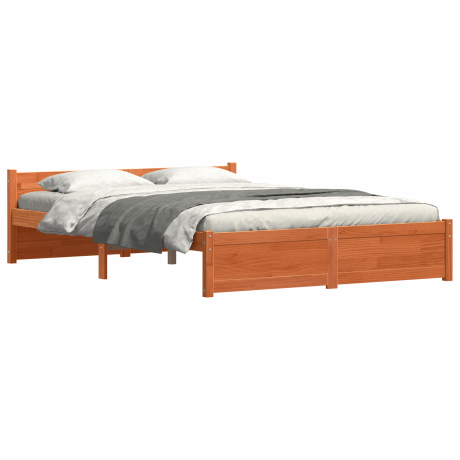 vidaXL Bedframe Wasbruin 205,5 x 145,5 x 51 cm Massief grenenhout afbeelding3 - 1