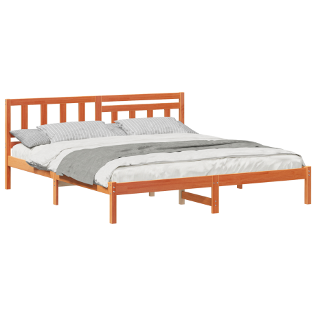 vidaXL Bedframe Wasbruin 200 x 200 cm Massief grenenhout afbeelding3 - 1