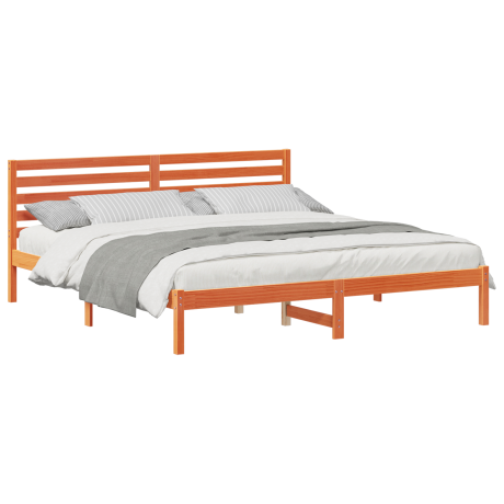 vidaXL Bedframe Wasbruin 200 x 200 cm Massief grenenhout afbeelding3 - 1