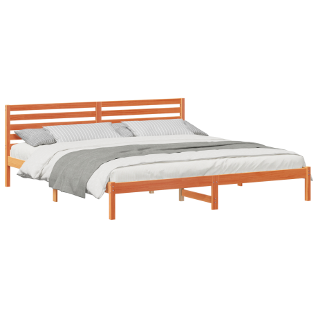 vidaXL Bedframe Wasbruin 200 x 220 cm Massief grenenhout afbeelding3 - 1