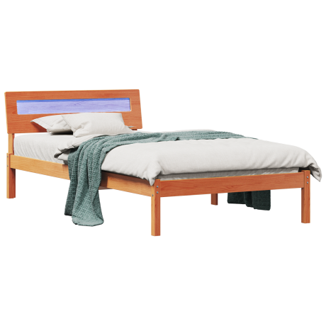 vidaXL Bedframe met hoofdeinde Wasbruin 75 x 190 cm Massief grenenhout afbeelding3 - 1