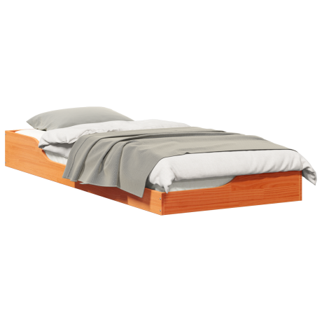 vidaXL Bedframe Wasbruin 90 x 210 cm Massief grenenhout afbeelding3 - 1