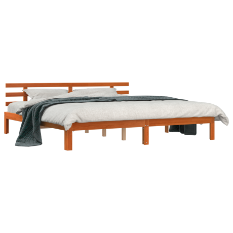 vidaXL Bedframe Wasbruin 203,5 x 205,5 x 69,5 cm Massief Hout Frissen afbeelding3 - 1