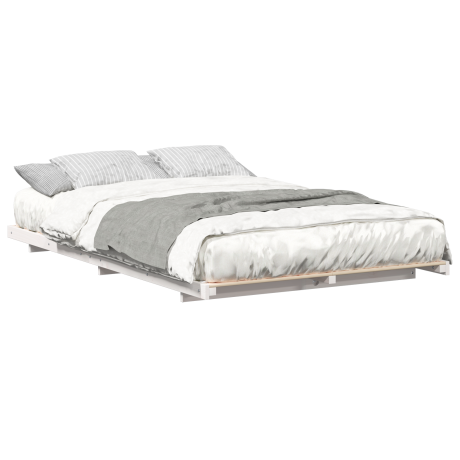 vidaXL Bedframe Wit 140 x 190 cm Massief grenenhout afbeelding3 - 1