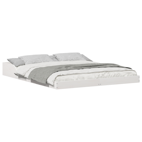 vidaXL Bedframe Wit 140 x 210 cm Massief grenenhout afbeelding3 - 1
