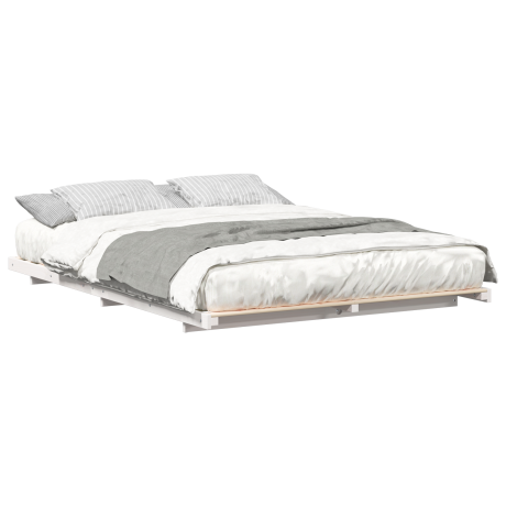 vidaXL Bedframe Wit 150 x 200 cm Massief grenenhout afbeelding3 - 1