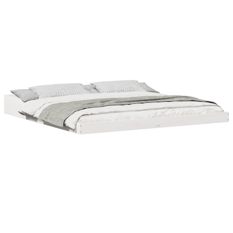vidaXL Bedframe Wit 200 x 210 cm Massief grenenhout afbeelding3 - 1