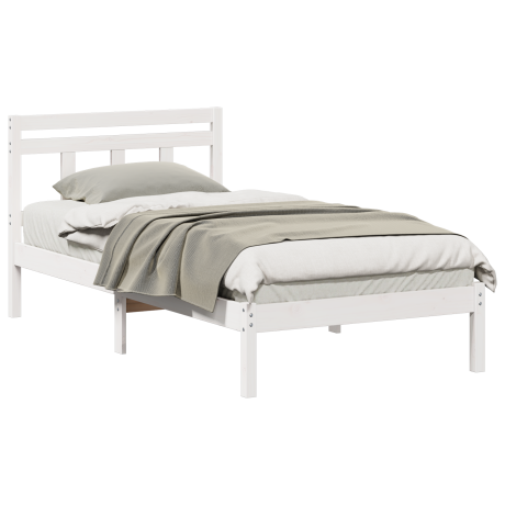 vidaXL Bedframe Wit 80 x 200 cm Massief grenenhout afbeelding3 - 1