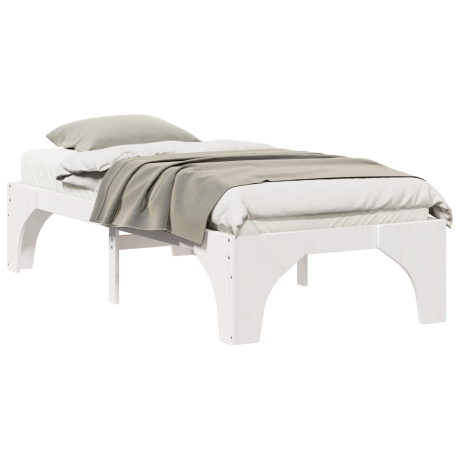 vidaXL Bedframe Wit 90 x 190 cm Massief grenenhout afbeelding3 - 1