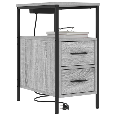 vidaXL Bedside kasten 2 pcs Grijs sonoma 30 x 48 x 61 cm Bewerkt hout afbeelding3 - 1
