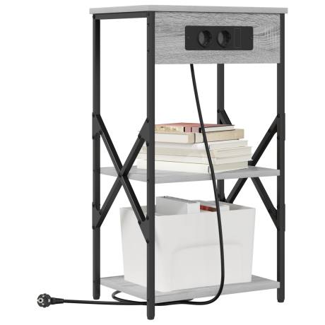 vidaXL Bedside kasten 2 pcs Grijs sonoma 41 x 31 x 76 cm Bewerkt hout afbeelding3 - 1