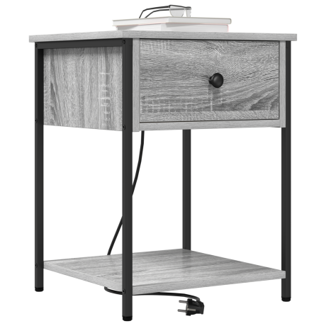 vidaXL Bedside kasten 2 pcs Grijs sonoma 42 x 41 x 56 cm Bewerkt hout afbeelding3 - 1