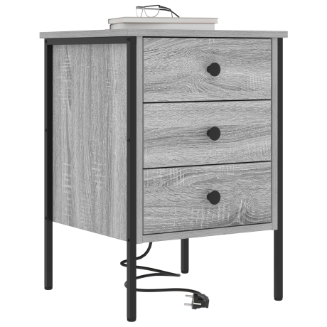 vidaXL Bedside kasten 2 pcs Grijs sonoma 42 x 41 x 61 cm Bewerkt hout afbeelding3 - 1