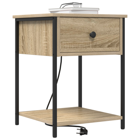 vidaXL Bedside kasten 2 pcs Sonoma eiken 42 x 41 x 56 cm Bewerkt hout afbeelding3 - 1