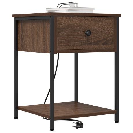 vidaXL Bedside kasten met lade 2 pcs bruin eikenkleur 42 x 41 x 56 cm afbeelding3 - 1