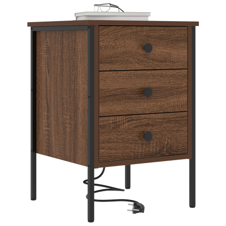 vidaXL Bedside kasten met lade 2 pcs bruin eikenkleur 42 x 41 x 61 cm afbeelding3 - 1