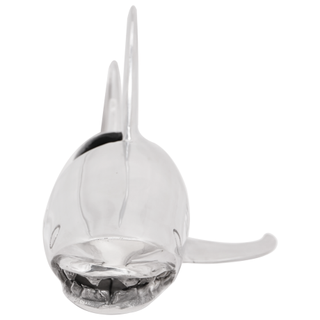 vidaXL Beeldje haai 68x20x24 cm aluminium zilverkleurig afbeelding3 - 1