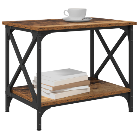 vidaXL Bijzettafel Oudhout 55 x 38 x 45 cm Bewerkt hout afbeelding3 - 1