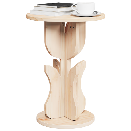 vidaXL Salontafel Naturel 39,5 x 39,5 x 53,5 cm Massief grenenhout afbeelding3 - 1