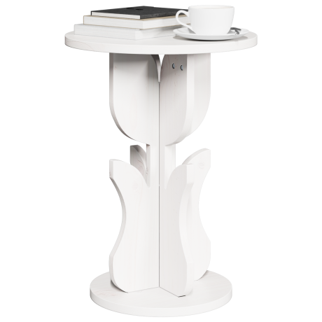 vidaXL Salontafel Wit 39,5 x 39,5 x 53,5 cm Massief grenenhout afbeelding3 - 1