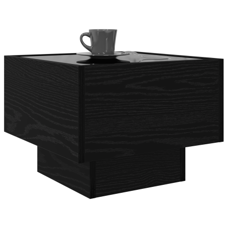 vidaXL Bijzettafel Zwart eiken 40 x 40 x 30 cm Bewerkt hout afbeelding3 - 1