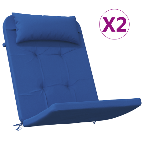 vidaXL Stoelkussens Effen 2 pcs Blauw 58 x 77 x 4,5 cm Oxford Stof afbeelding3 - 1