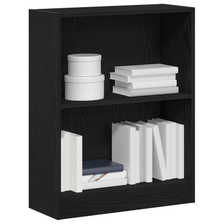 vidaXL Boekenkast Zwart Eiken 60 x 24 x 76 cm Bewerkt hout afbeelding3 - 1