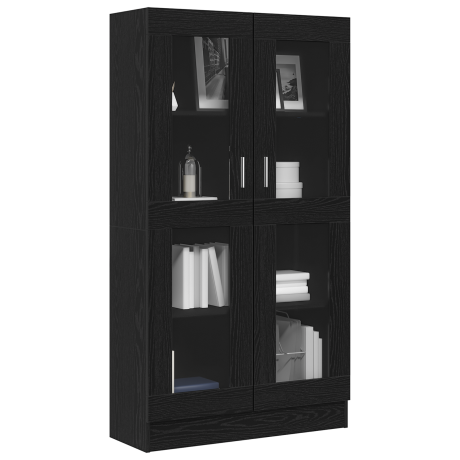 vidaXL Boekenkast Zwart Eiken 82,5 x 30,5 x 150 cm Bewerkt hout afbeelding3 - 1