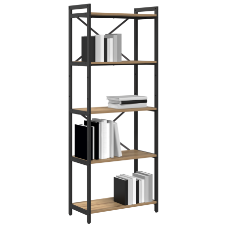 vidaXL Boekenkast Artisan Eiken 60 x 30 x 155 cm Bewerkt hout afbeelding3 - 1
