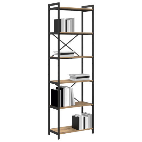 vidaXL Boekenkast artisanaal eikenkleurig 60 x 30 x 188 cm afbeelding3 - 1