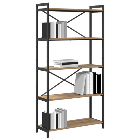 vidaXL Boekenkast Artisan Eiken 80 x 30 x 155 cm Bewerkt hout afbeelding3 - 1