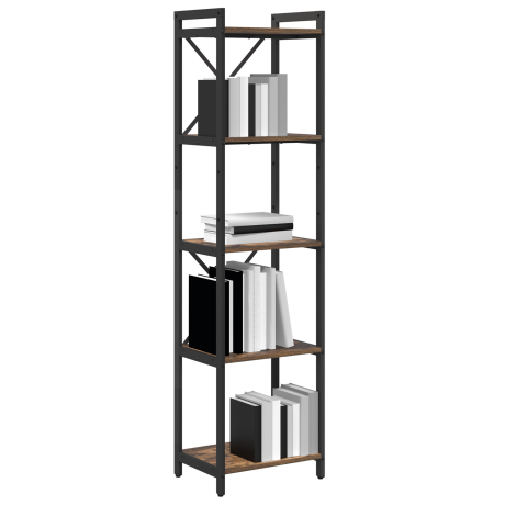 vidaXL Boekenkast Gerookt eiken 40 x 30 x 155 cm Bewerkt hout afbeelding3 - 1